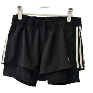 ADIDAS PRIMEGREEN Shorts Black Elastic Waist Lined Women's Small